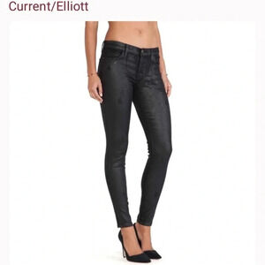 Current Elliott Skinny Ankle Trucker Coating Jean